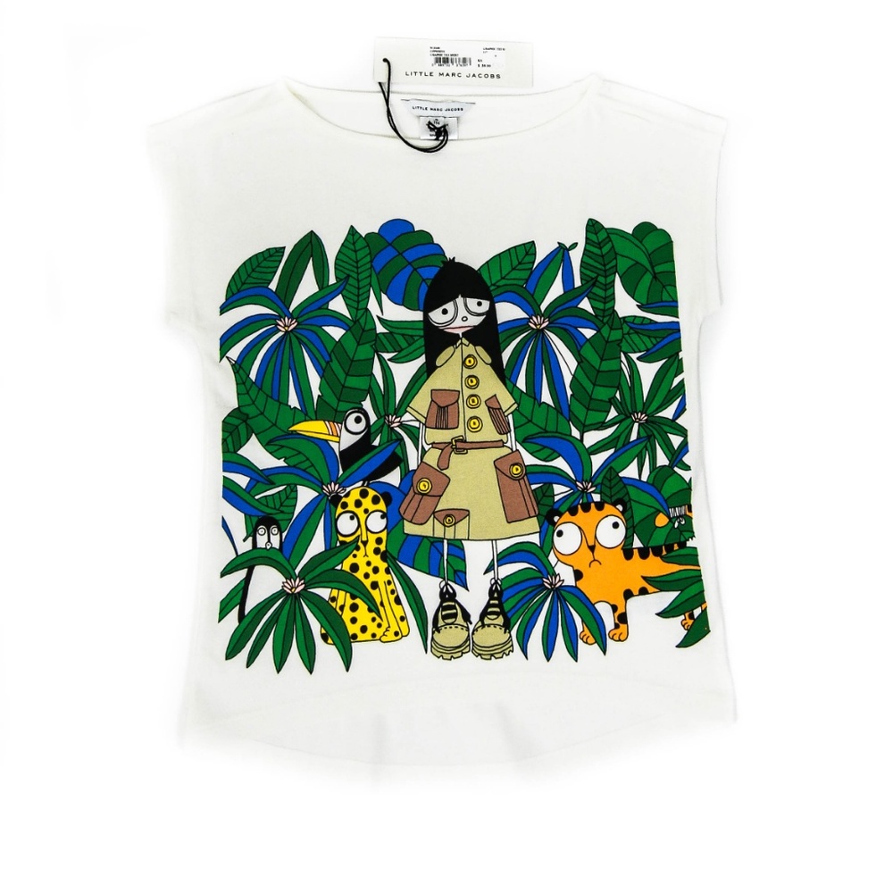 Little Marc Jacobs White Jungle Print T-shirt